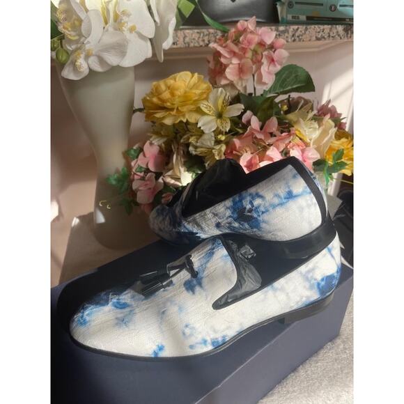 NEW LOUIS VUITTON Monogram Denim Tie Dye Mens Auteuil Slippers 7.5 Blue (800 - Picture 2 of 8